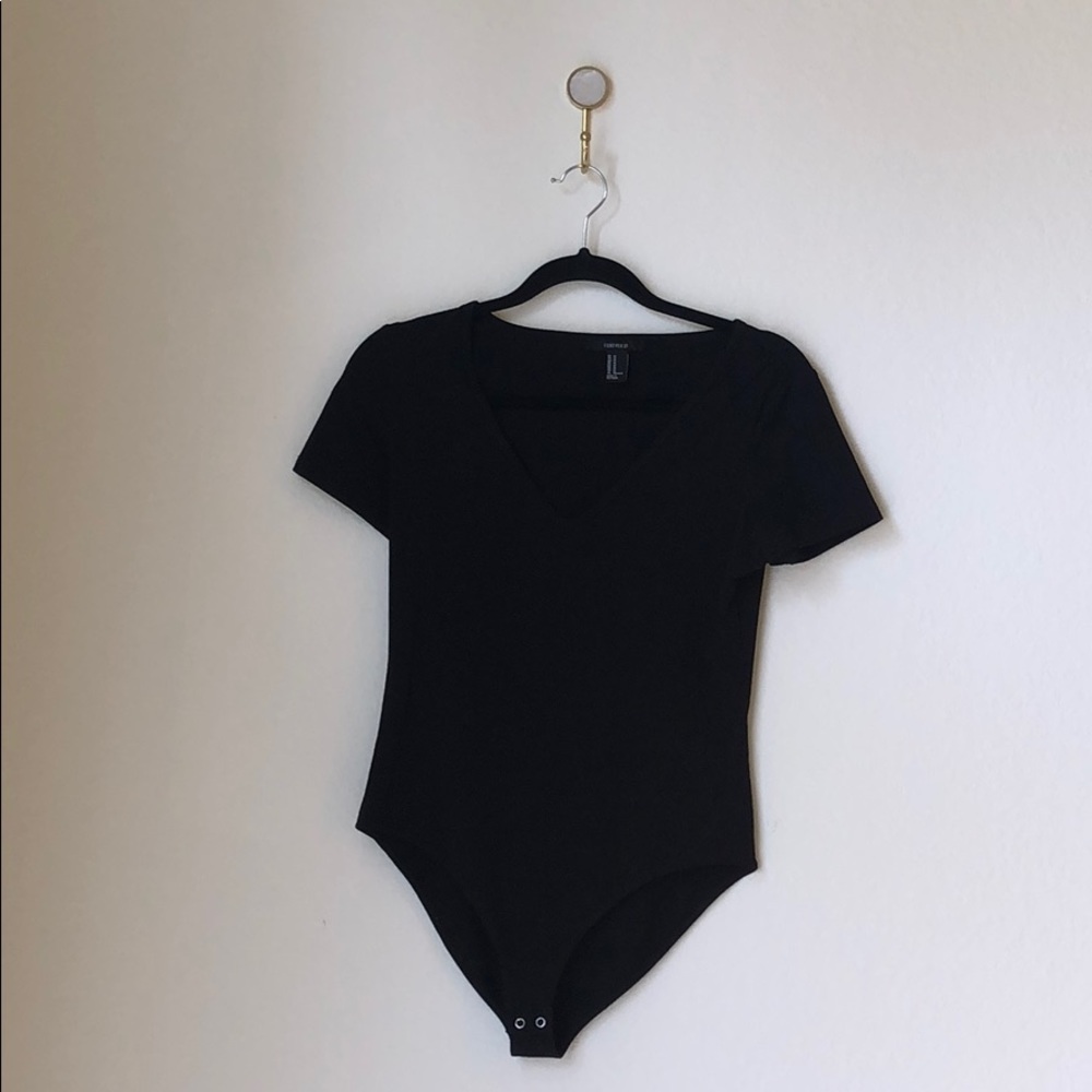 Forever 21 Black V Neck Body Suite